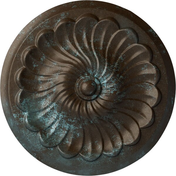 Ekena Millwork Flower Spiral Ceiling Medallion (Fits Canopies up to 2"), 12 1/4"OD x 2 1/4"P, Bronze Blue Patina CM12FLBBS - main